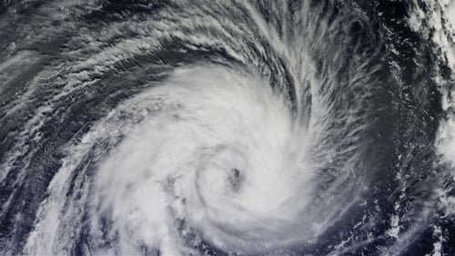 Der Hurrikan über dem Meer, Satellitenbild