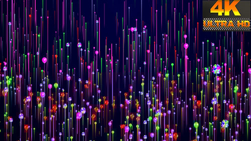 Colorful Rising Lines and Festive Balloons Abstract Background