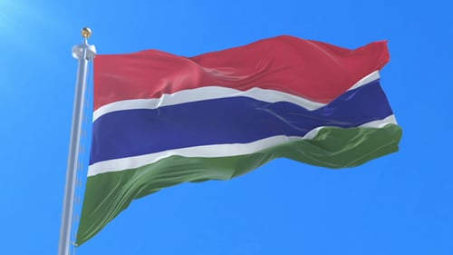 The Gambia National Flag Waving in Realistic 3D Animation