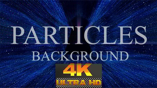 Abstract Blue Particle Tunnel Moving Through Space Background