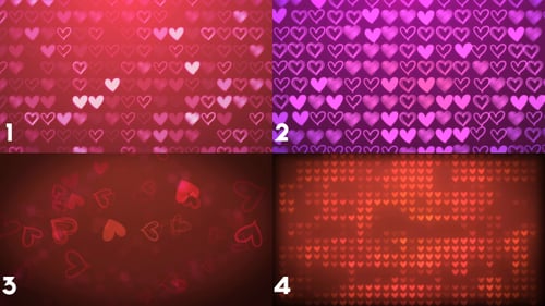 Romantic Animated Hearts Loop Background