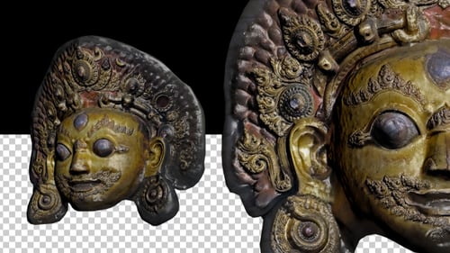 Statue visage en or du Tibet