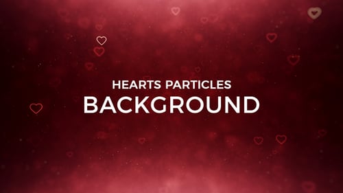 Romantic Red Hearts Floating Particle Background