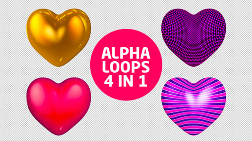 3D Glossy Rotating Heart Animations Pack