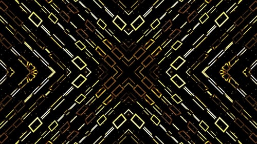 Glowing Golden Geometric Rectangles Abstract Animated Background Loop