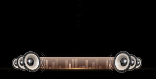 Dynamic Audio Equalizer Lower Third Bar with Speakers