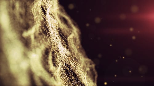 Gold Bokeh Particles Wave
