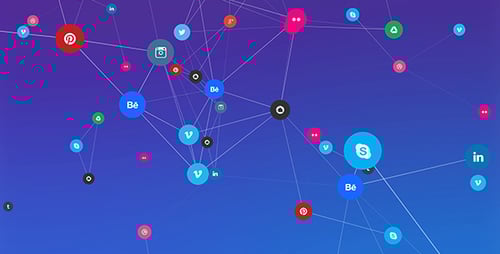 Dynamic Flat Design Social Media Network Connection Animation