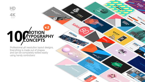 Dynamic Motion Typography & Geometric Titles Pack