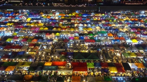 High View of Rod Fai Night Market, Ratchada
