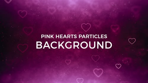 Romantic Glowing Pink Hearts Particle Loop Background
