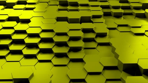 Yellow Hexagon Background Random Motion Loop
