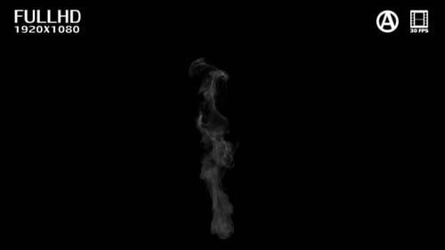 Realistic White Smoke Plume with Alpha Channel