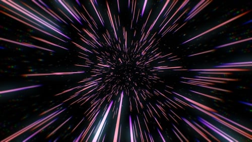Abstract Retro Color of Warp or Hyperspace Motion in Blue Star Trail