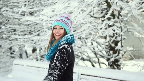 Girl in the Snow Park