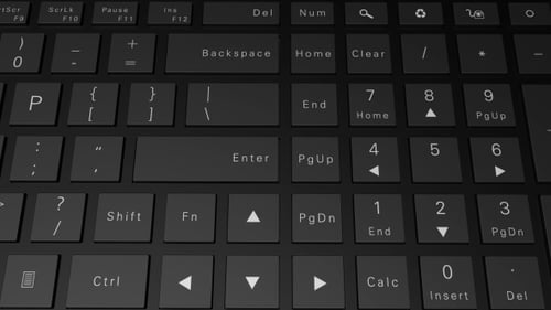 3D Animated Computer Keyboard Rotation for Technology Concepts