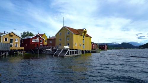 Old Colored Houses in Mosjoen Norway