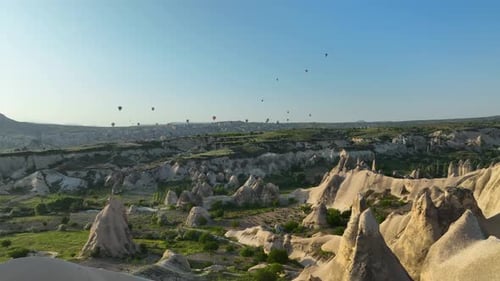 Aerial view Hot air baloons in Turkey 4 K