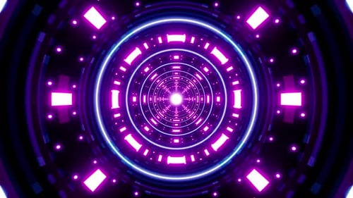 Flashing Purple Lamp Tunnel
