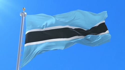 Realistic Waving Blue Black White Striped Flag Animation