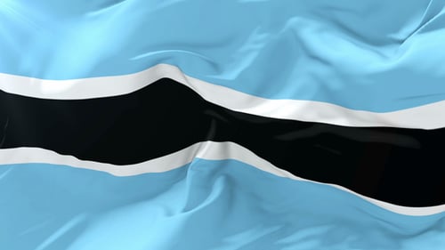 Waving Flag of Botswana with Realistic Fabric Movement