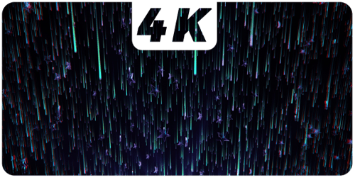 Abstract Digital Rain and Glowing Stars Background