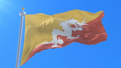 Drapeau du Bhoutan ondulant