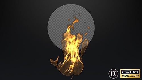 Fiery Hand Forming Fluid Abstract Animation