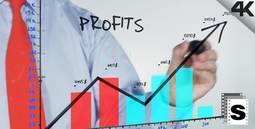 Hand Drawing Profits Graph Showing Growth
