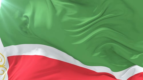 Realistic Chechen Republic Flag Waving Loop Animation