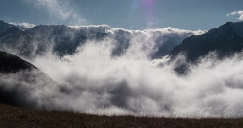 Above the Clouds in the Mountains