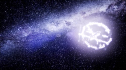 Vaisseau spatial voyageant dans l'univers