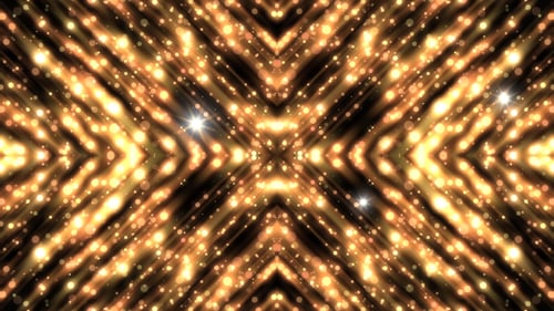 Golden Shimmering Glitter Lights Kaleidoscope Background Loop