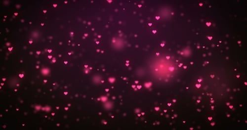 Loop Moving Orange Heart Icons