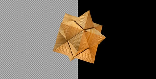 Rotating Wooden Geometric Star Shape Animation