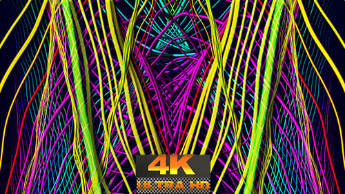 Abstract Neon Lines Tunnel Background Loop
