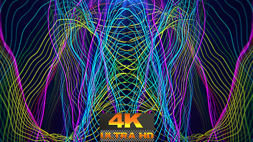 Abstract Neon Glowing Lines Background Loop