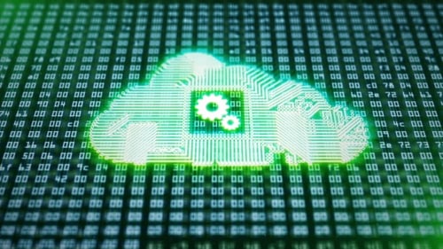 Digital Cloud Computing Circuit Board Technology Background