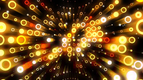Pulsating Light Particles And Glowing Circles Tunnel Animation