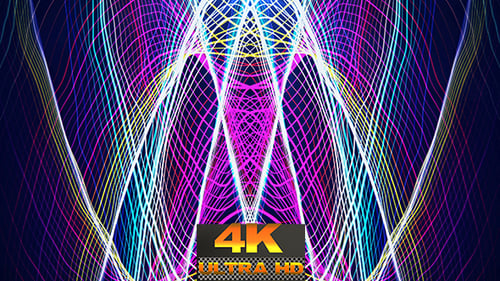 Dynamic Abstract Neon Light Lines Moving Background