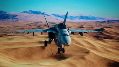 American Military Plane Over the Desert