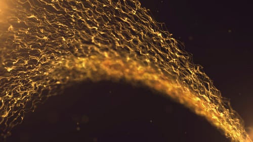 Abstract Gold Dust Particles Flowing Wave Background