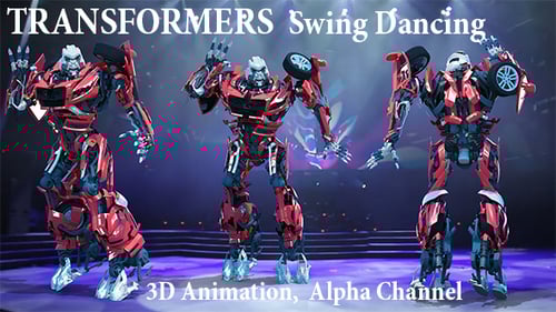 3D Robot Swing Dancing Animation with Alpha Channel