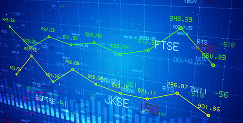 Animated Digital Stock Market Data Graph Display