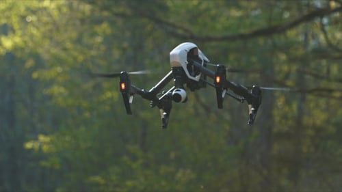 Quadcopter Drone Hovering Slowly