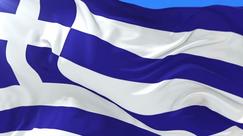 Realistic Waving Flag of Greece Seamless Loop