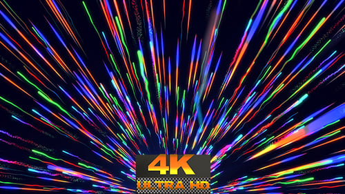 Vibrant Particle Light Ray Burst Hyperspace Background Loop