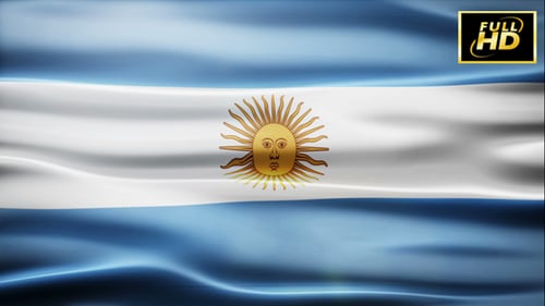 Realistic Waving Argentina Flag Seamless Loop Animation