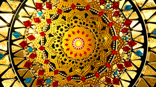 Ornate Golden Mandala Logo Reveal with Sparkling Jewels