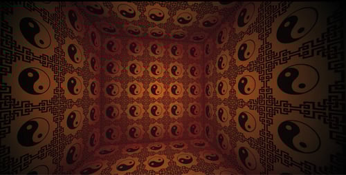 Infinite Tunnel Animation with Traditional Yin Yang Symbols